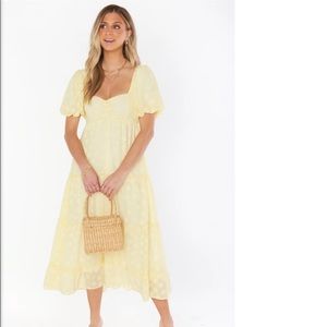 Show Me Your Mumu Odette Midi Dress Yellow
